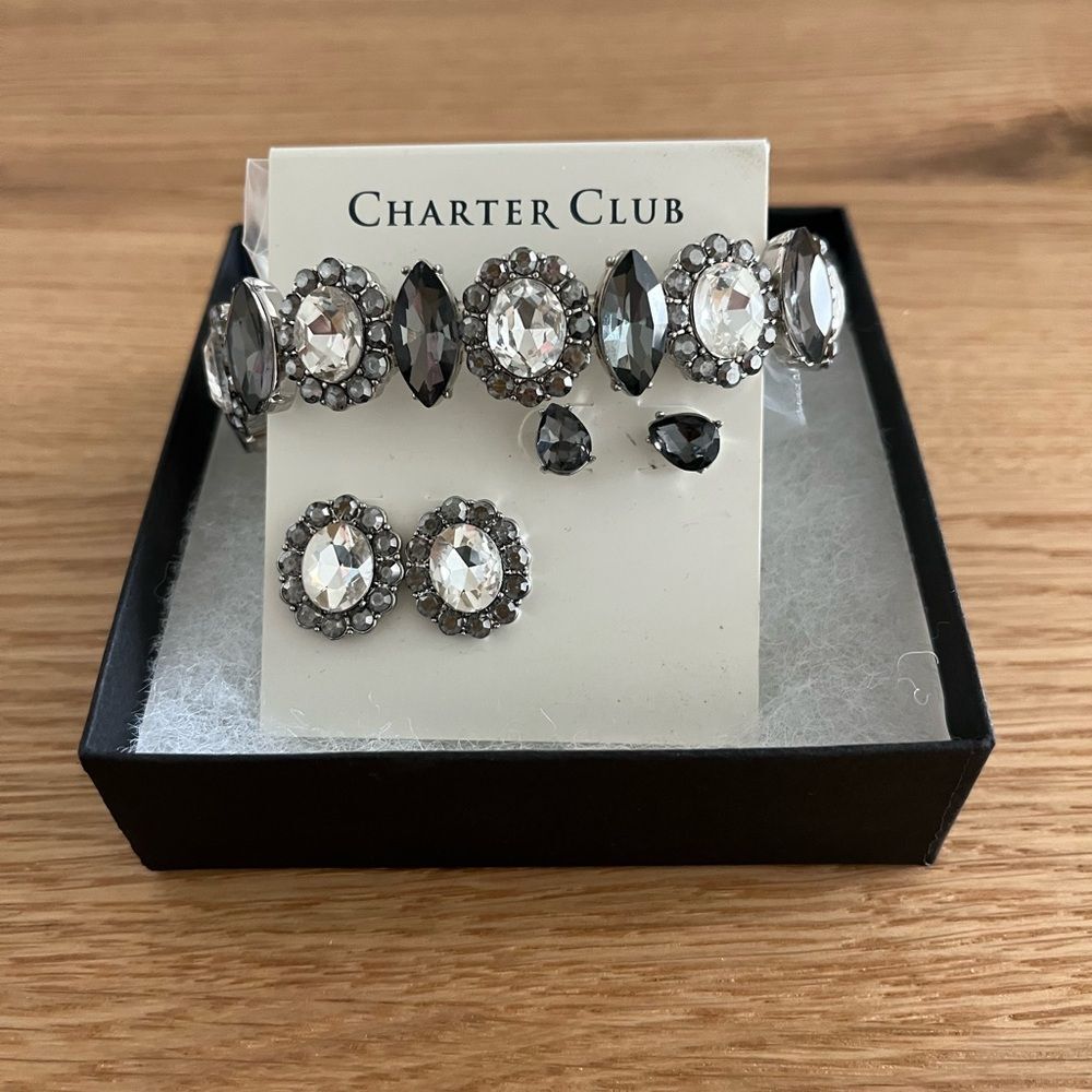 Charter Club Silver and Black Jewelry Set birthday wife partner